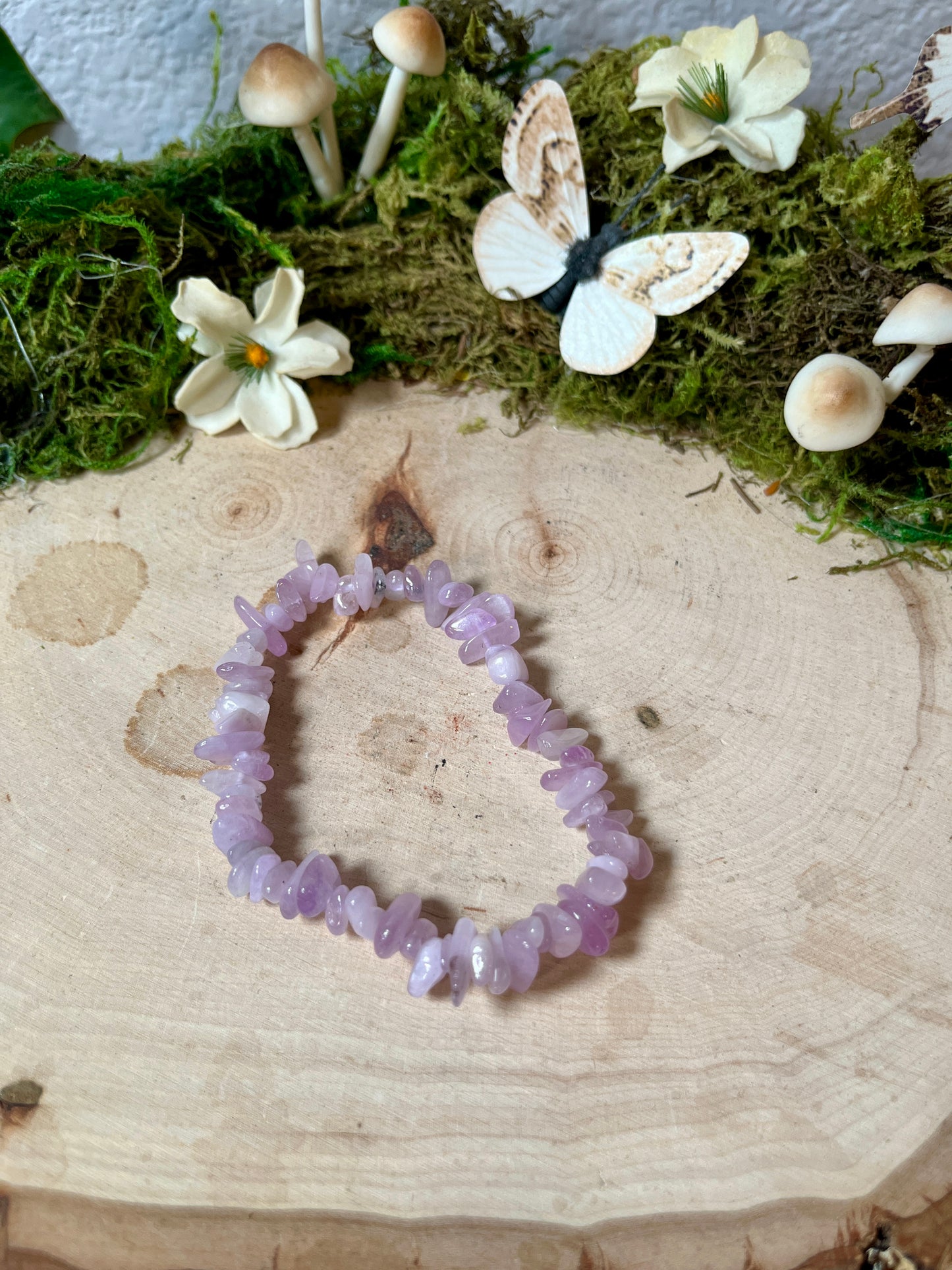 Kunzite chip bracelet