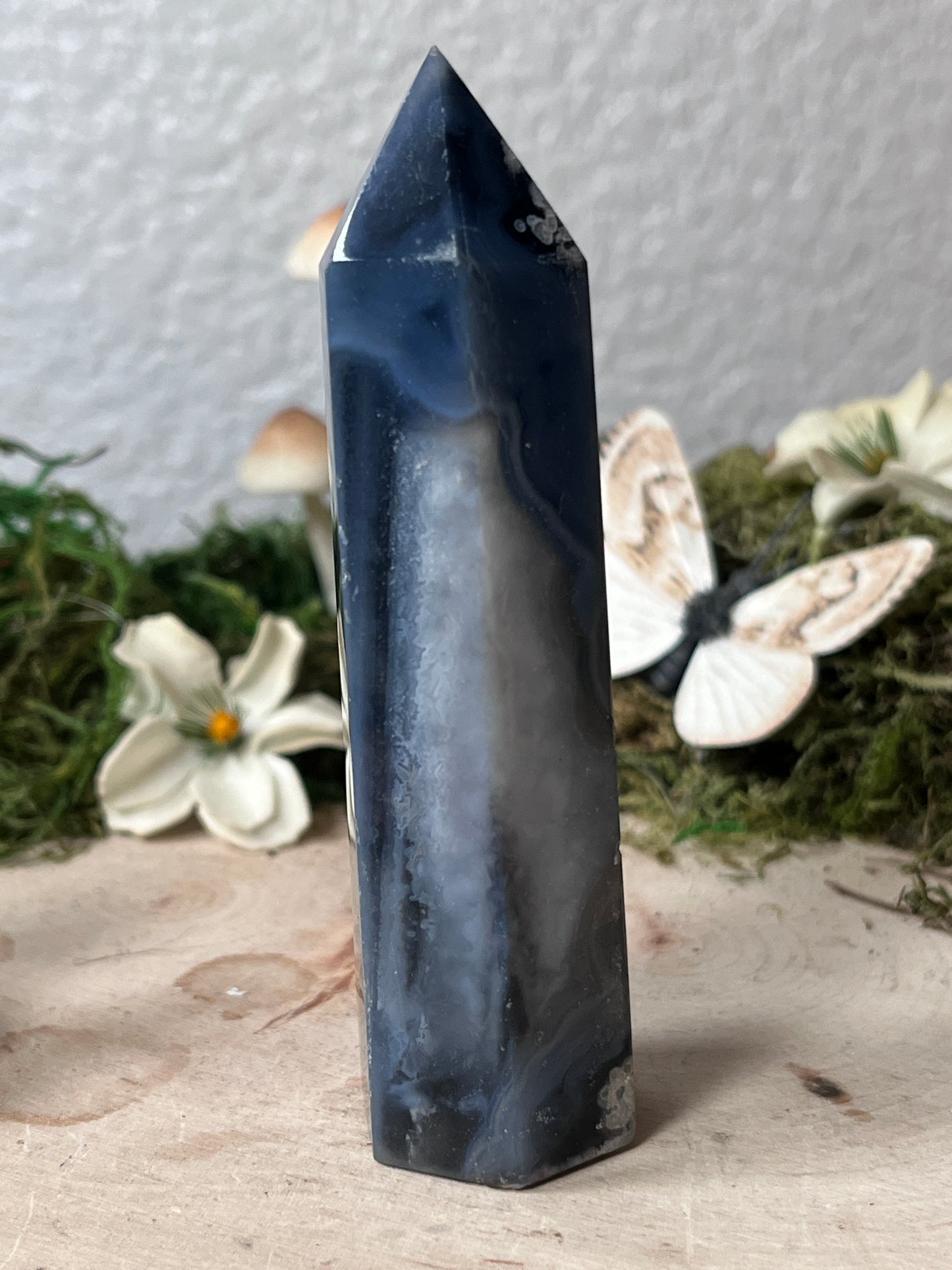 Blue Flower Agate tower