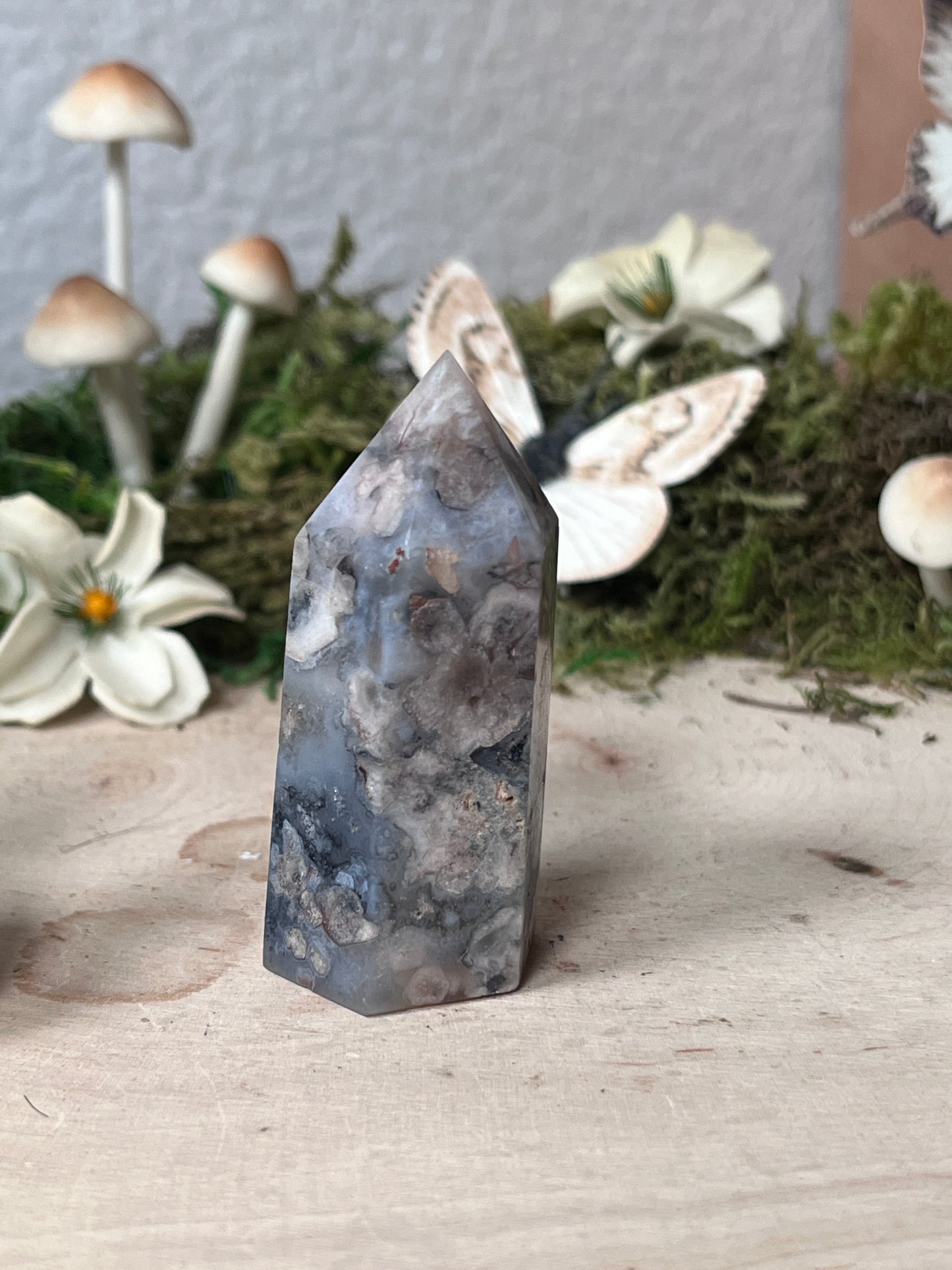 Blue Flower Agate tower