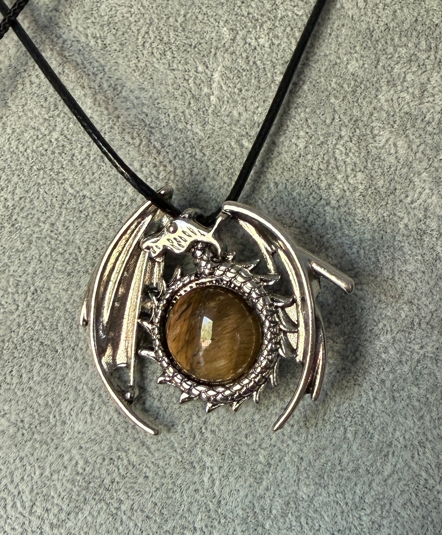 Tigers Eye Dragon Pendant