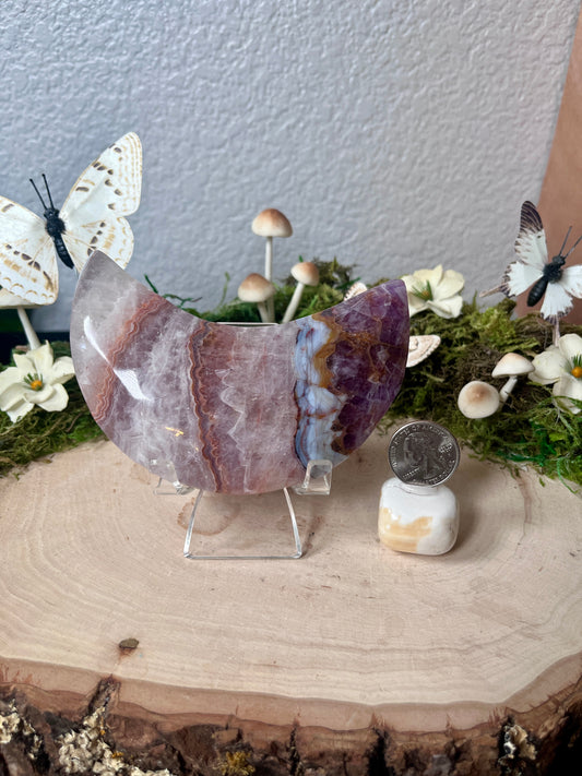 Mexican Agate with Amethyst Moon