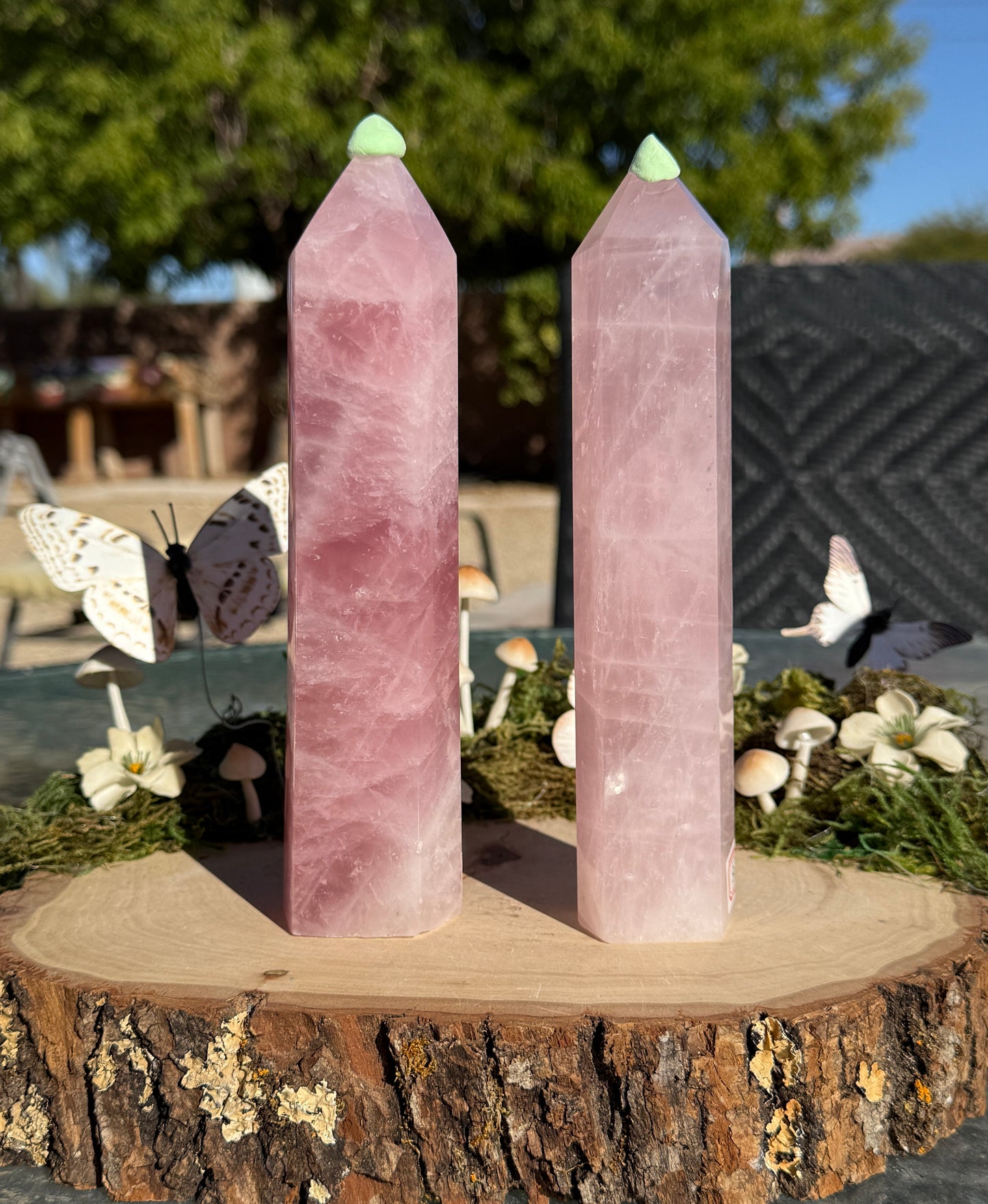 Large Rose Quarts Towers