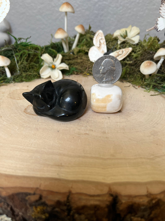 Silver Sheen Obsidian Cat