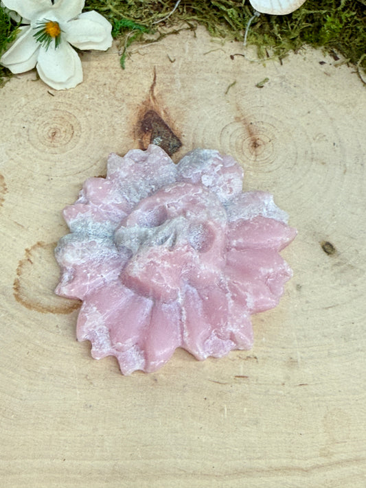 Pink Opal Skull Flower