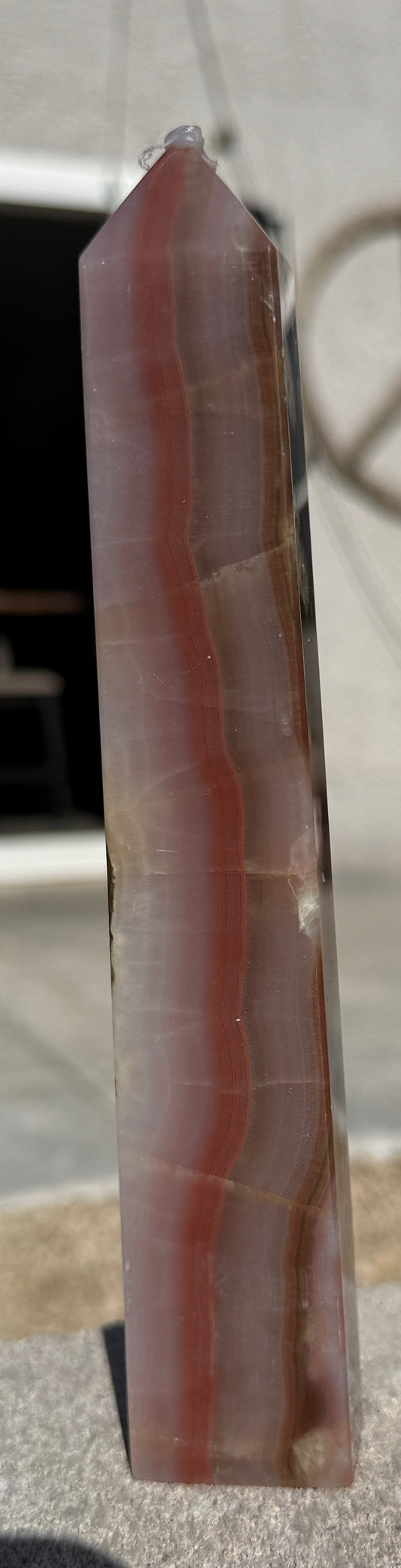 Pink Banded Agate Tower