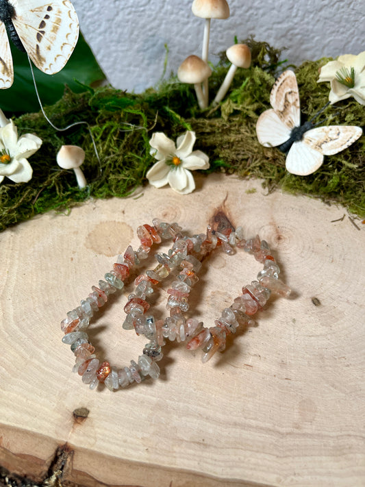 Golden sunstone chip bracelet