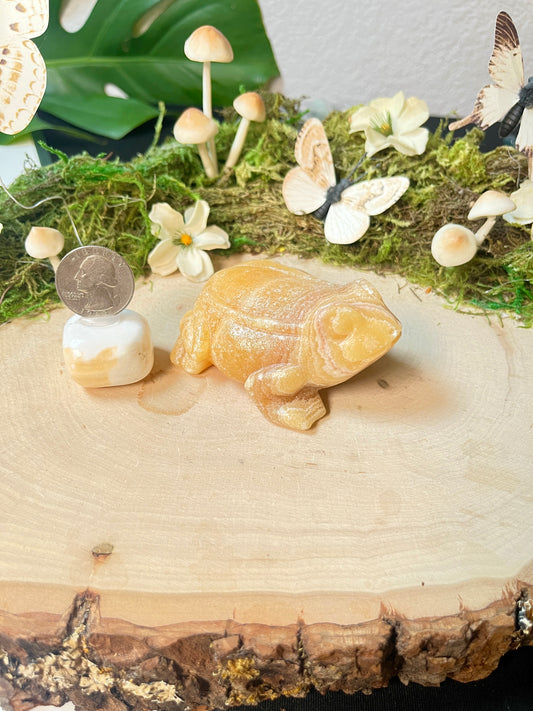 Yellow Calcite Frog