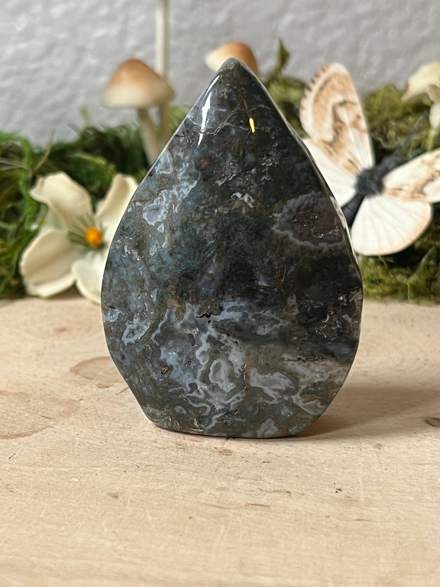 Moss Agate Tear Drops