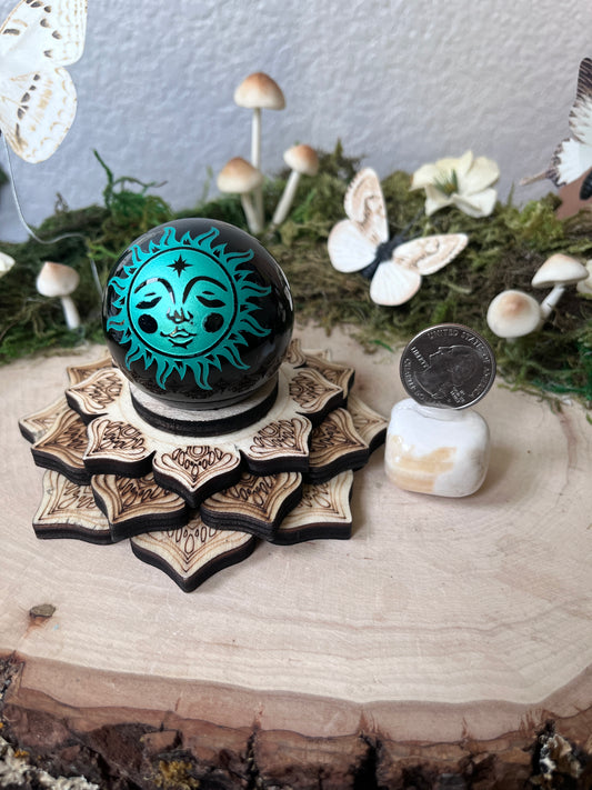 Painted Obsidian Sphere