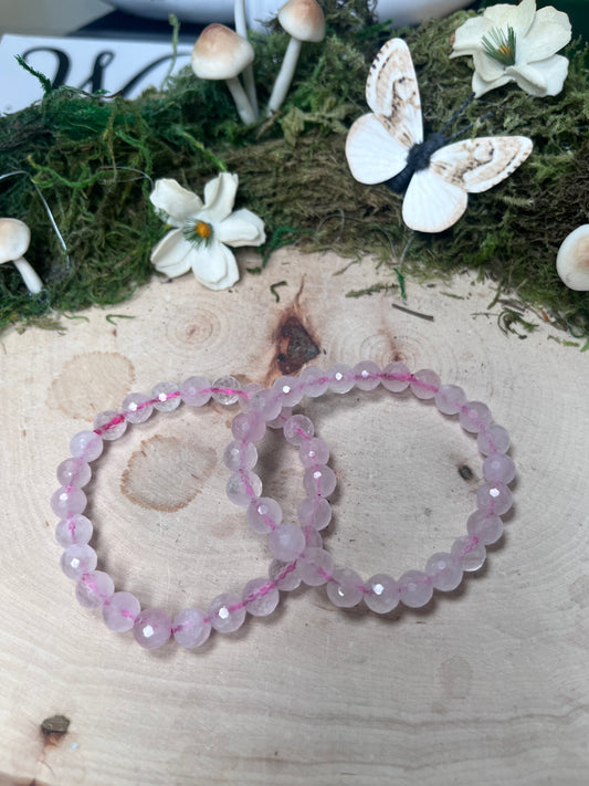 Rose Quarts Faceted Bracelet