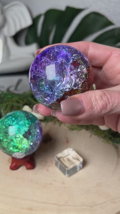 Rainbow Crackle Sphere
