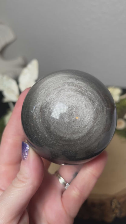 Silver Sheen Obsidian Sphere